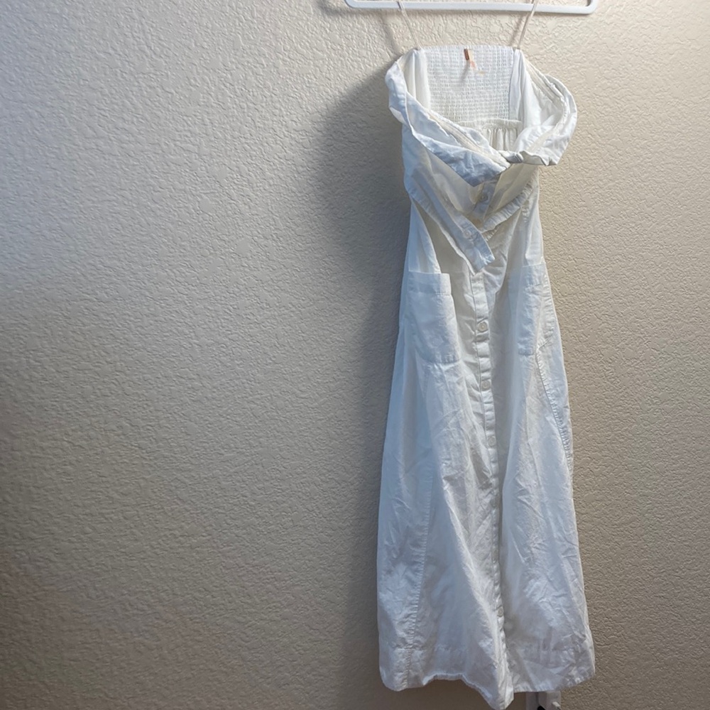 Free people strapless button front dress